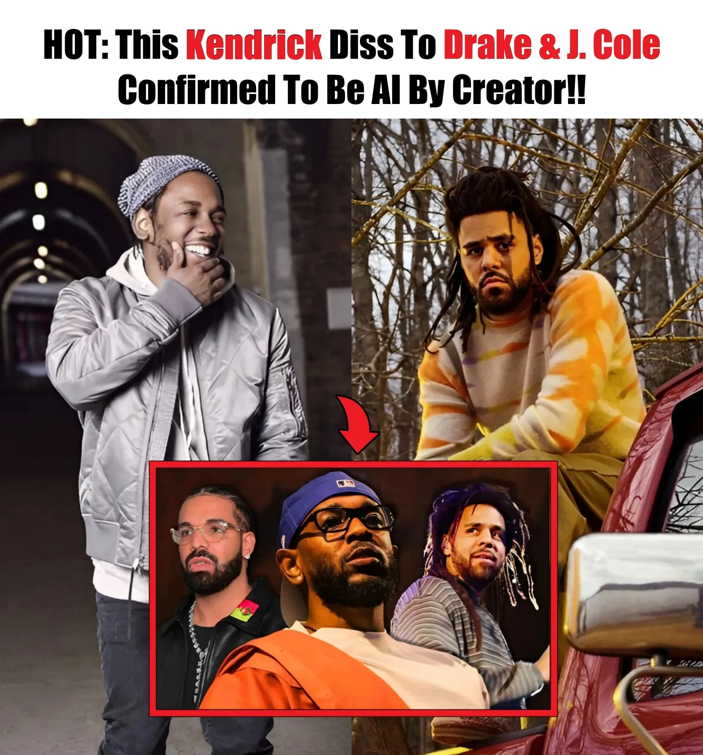 Cover Image for HOT: This Kendrick Diss To Drake & J. Cole Confirmed To Be AI By Creator