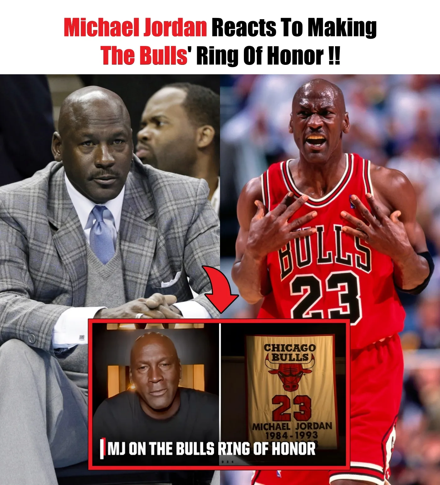 Cover Image for Michael Jordan Reacts To Making The Bulls’ Ring Of Honor
