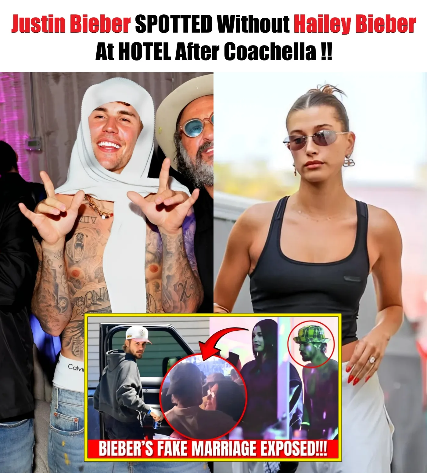 Cover Image for Justin Bieber SPOTTED Without Hailey Bieber At HOTEL After Coachella!