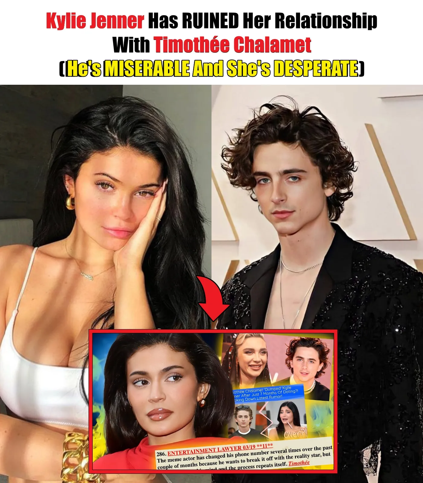 Cover Image for Kylie Jenner Has RUINED Her Relationship With Timothée Chalamet (He’s MISERABLE And She’s DESPERATE)