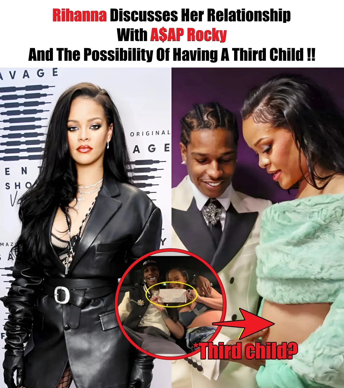 Cover Image for Rihanna Discusses Her Relationship With A$AP Rocky And The Possibility Of Having A Third Child!