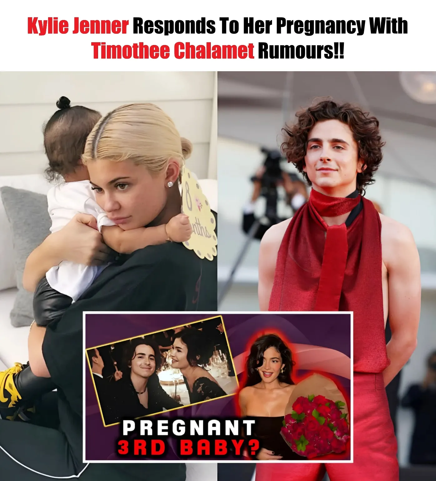 Cover Image for Kylie Jenner Responds To Her Pregnancy With Timothee Chalamet Rumours!!