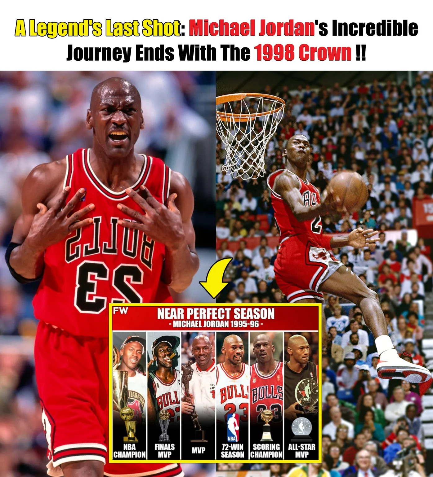 Cover Image for Let’s Review The Last Shot Of A Legend: Michael Jordan’s Incredible Journey Ended Witһ The 1998 Crown