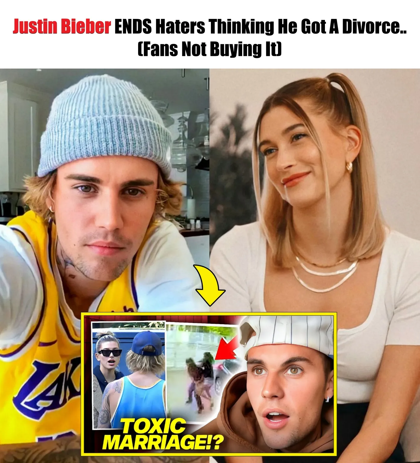 Cover Image for Justin Bieber ENDS Haters Thinking He Got A Divorce.. (Fans Not Buying It)
