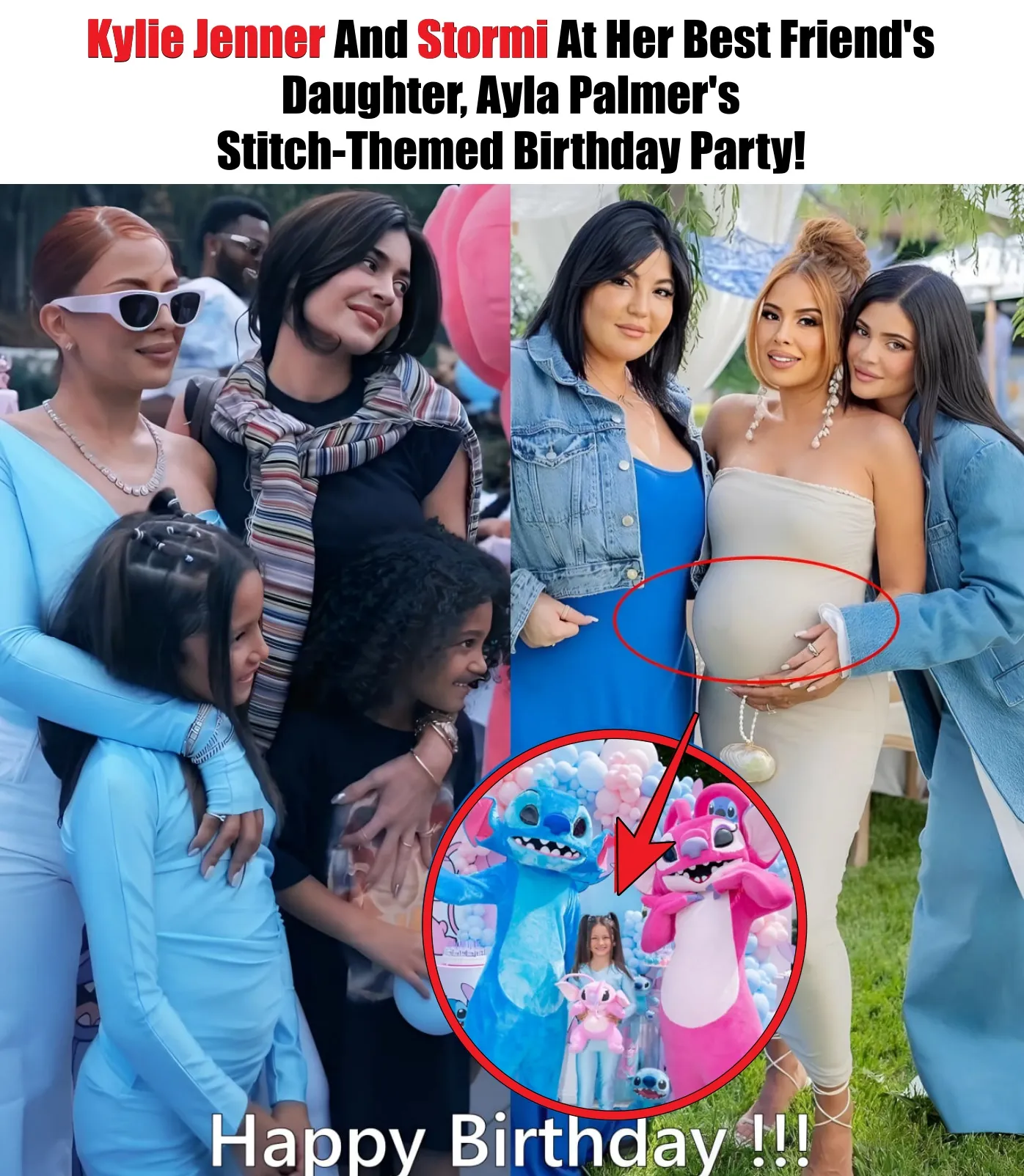 Cover Image for Kylie Jenner And Stormi At Her Best Friend’s Daughter, Ayla Palmer’s Stitch-Themed Birthday Party!