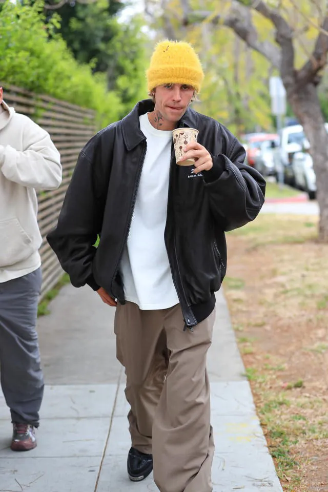 Justin Bieber ventured out in Los Angeles without his spouse Hailey Bieber Credit: Getty