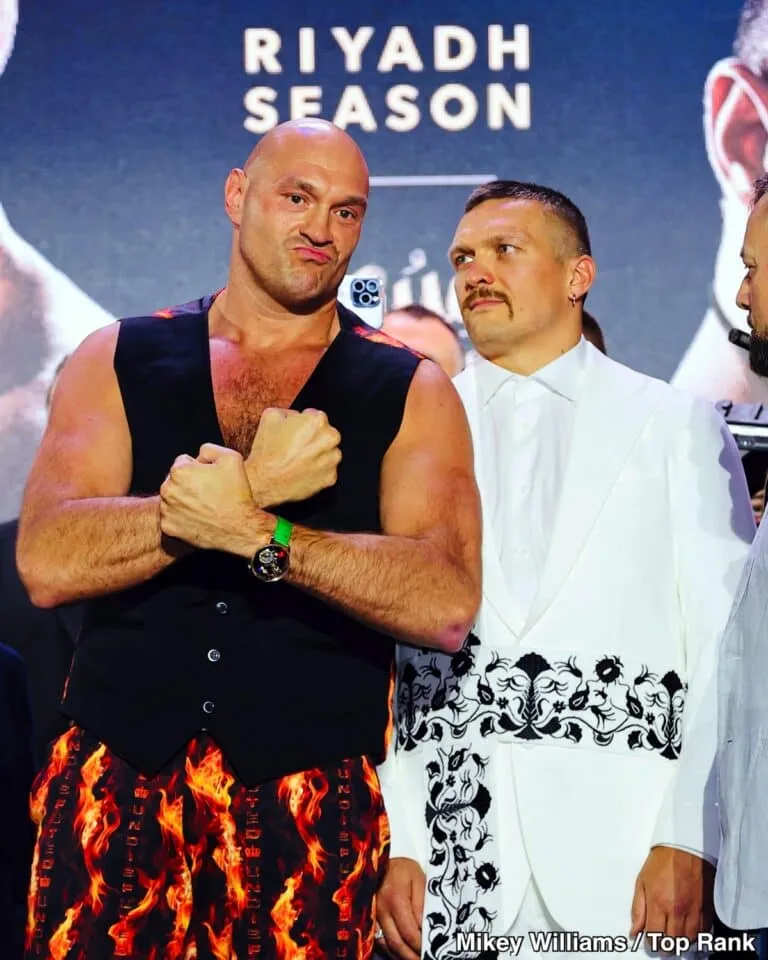 Image: Fury Chickening Out? Refuses Eye Contact with Usyk at Final Presser