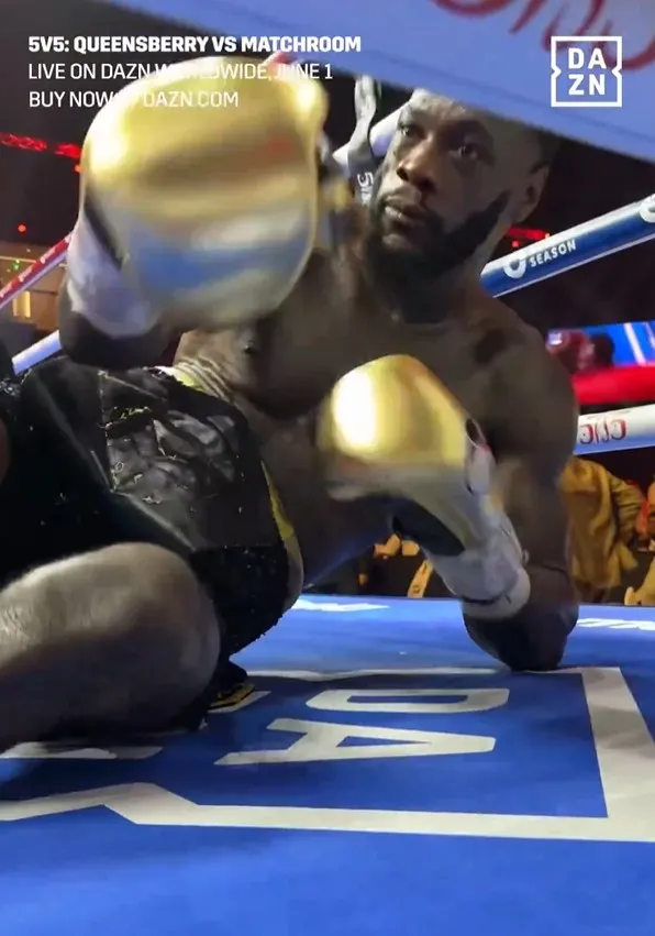 Incredible ringside footage shows him trying desperately to stay in the fight
