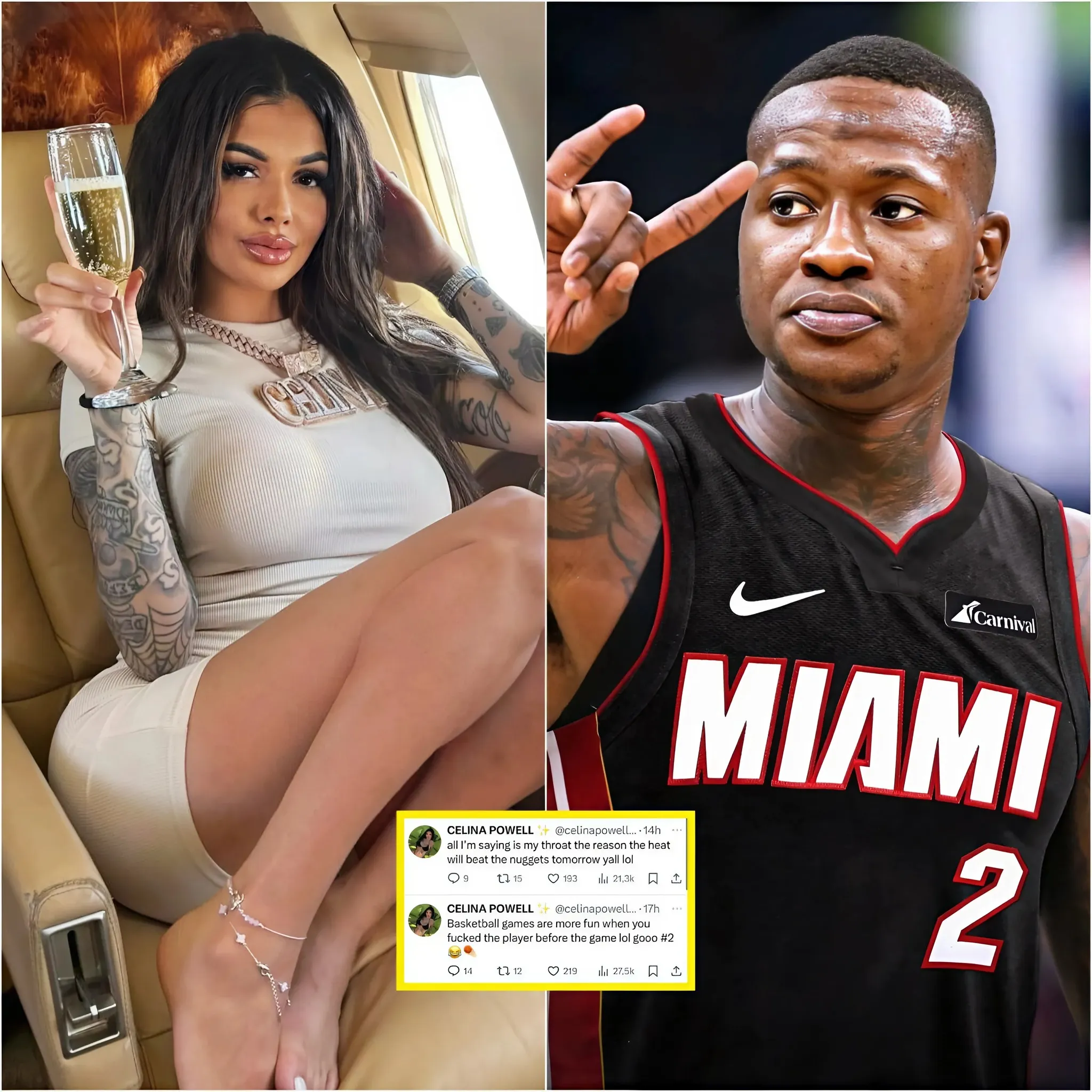 Cover Image for Les Tweets Audacieux De Celina Powell Deviennent Viraux À Propos De Sa Rencontre Avec Terry Rozier À La Veille De La Défaite Des Nuggets