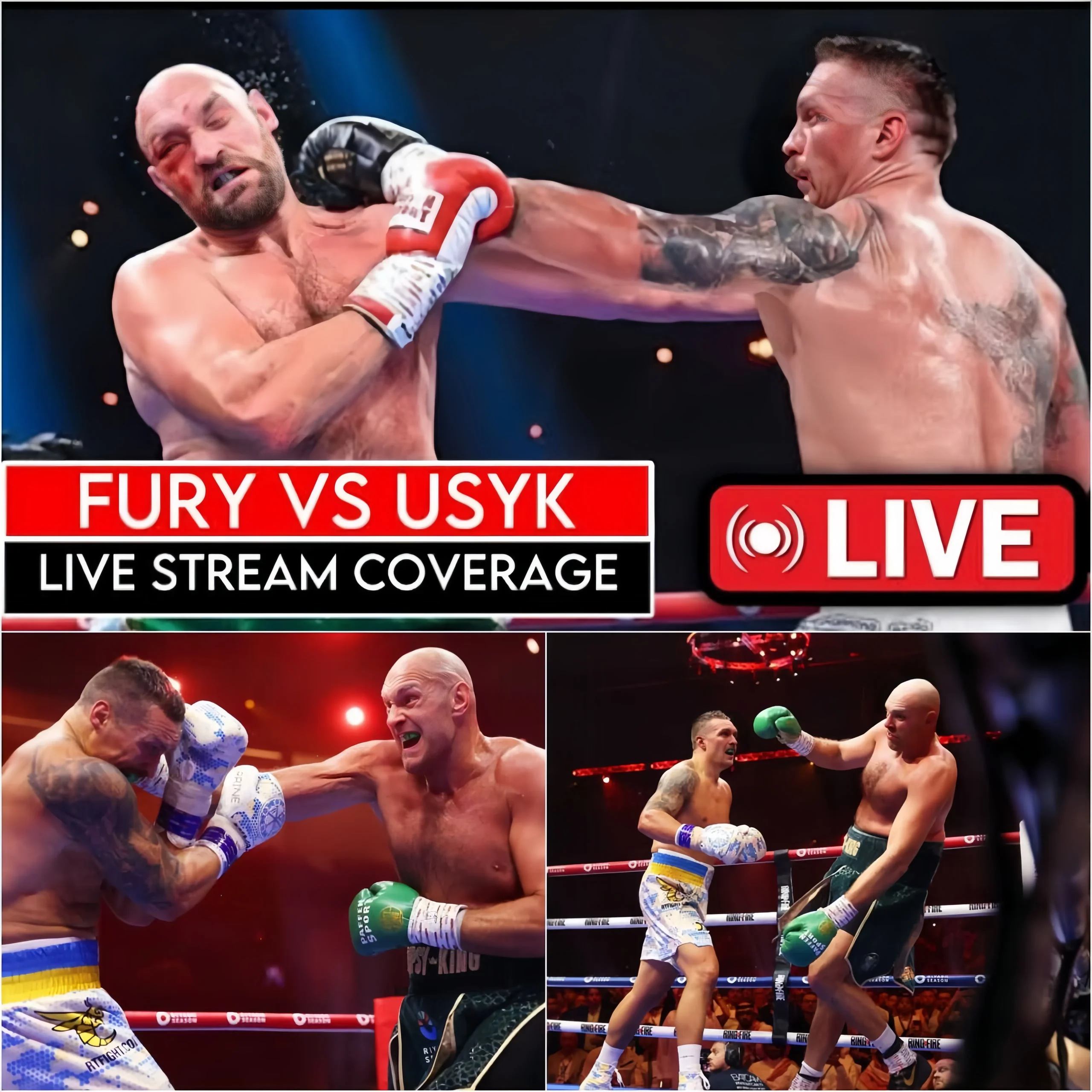 Cover Image for COMBAT DE BOXE COMPLET : REMATCH entre Tyson Fury VS Oleksandr Usyk (LIVESTREAM GRATUIT)